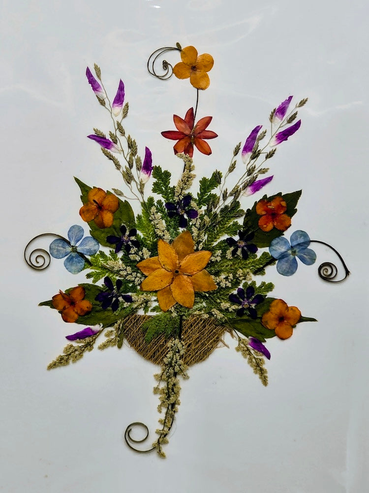 Handmade Pressed Dried Real Flower Greeting Card - Floral Splash