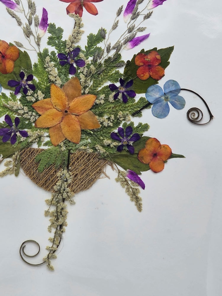 Handmade Pressed Dried Real Flower Greeting Card - Floral Splash