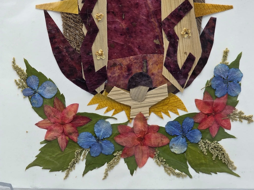 Handmade Pressed Dried Real Flower Greeting Card - Virgin of Guadalupe