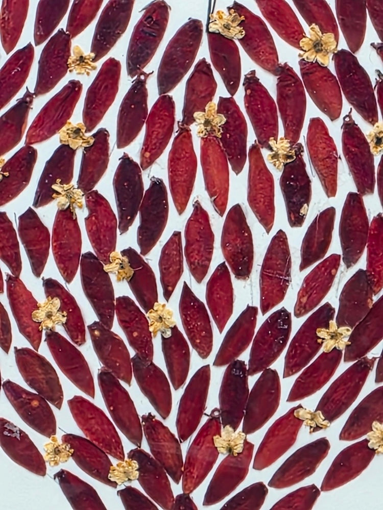 Handmade Pressed Dried Real Flower Greeting Card - Floral Heart
