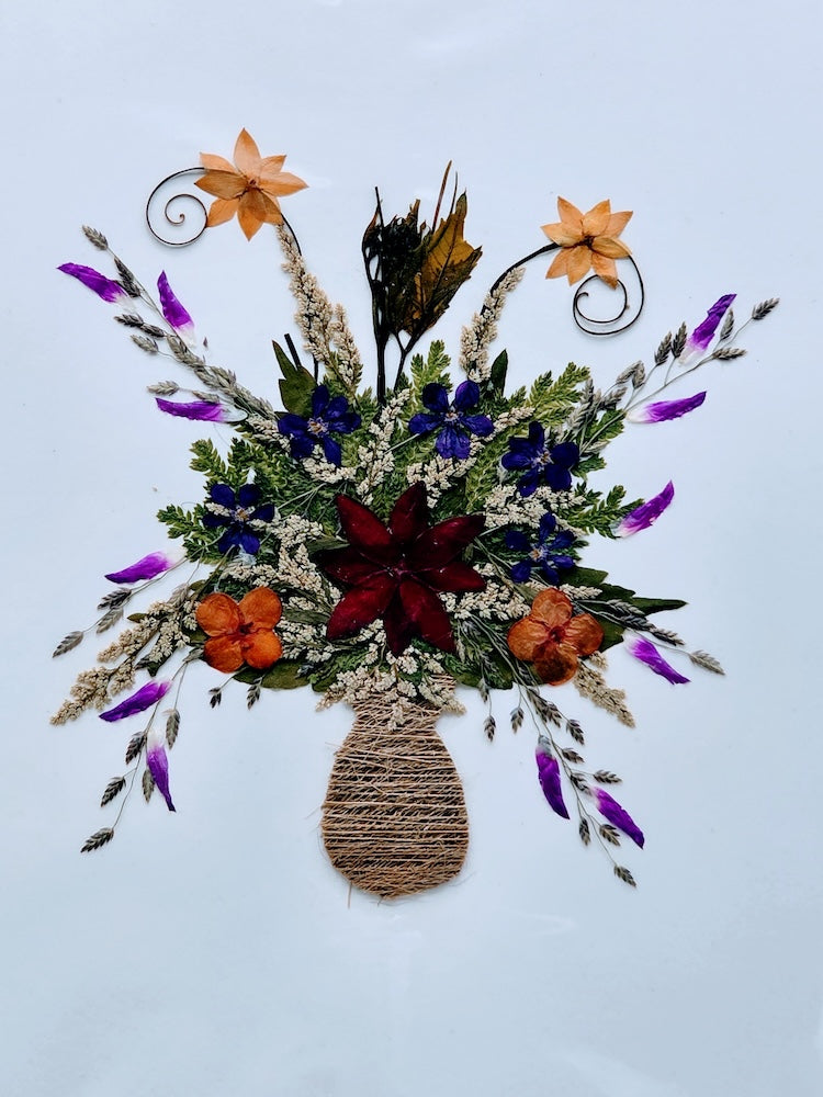 Handmade Pressed Dried Real Flower Greeting Card - Floral Splash