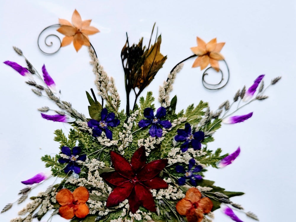 Handmade Pressed Dried Real Flower Greeting Card - Floral Splash