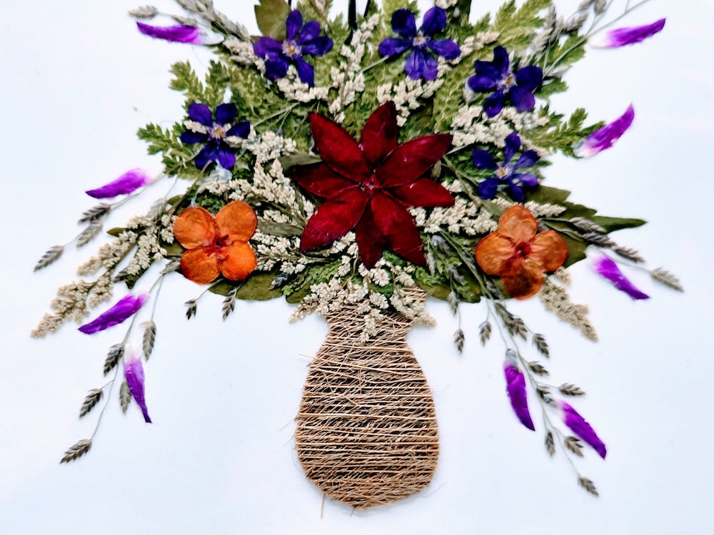Handmade Pressed Dried Real Flower Greeting Card - Floral Splash