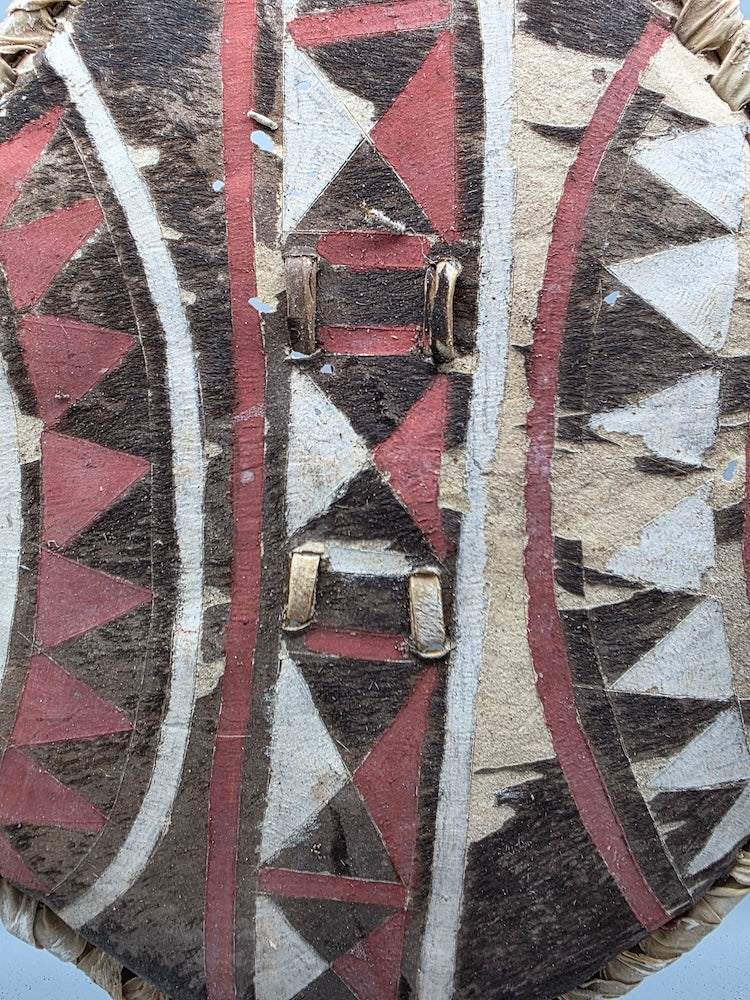 Maasai Shield Distressed, on Stand - Kenya
