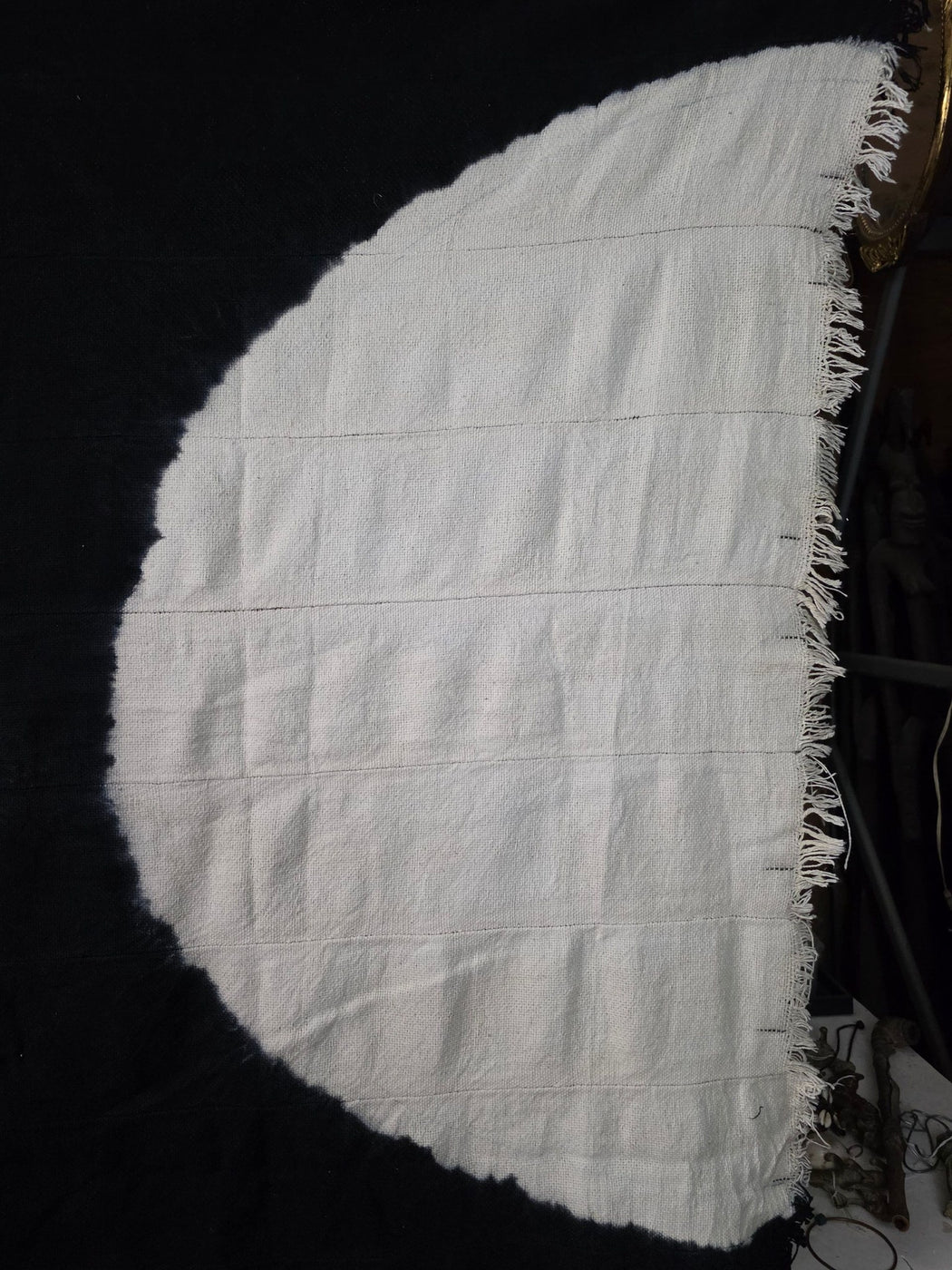 Tiv Nigerian Cotton Cloth with Moon-Like Circles | 68 x 41"