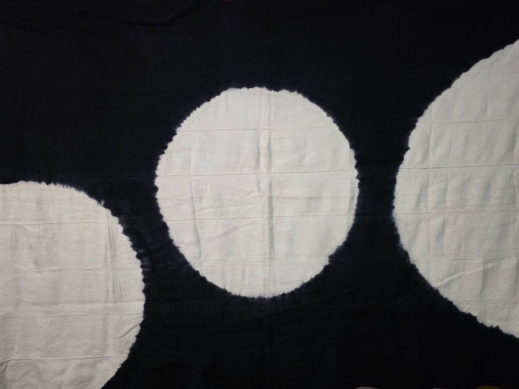 Tiv Nigerian Cotton Cloth with Moon-Like Circles | 68 x 41"