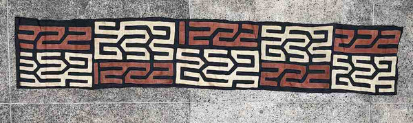 Kuba Cloth Long Raffia Textile | 124 x 21"
