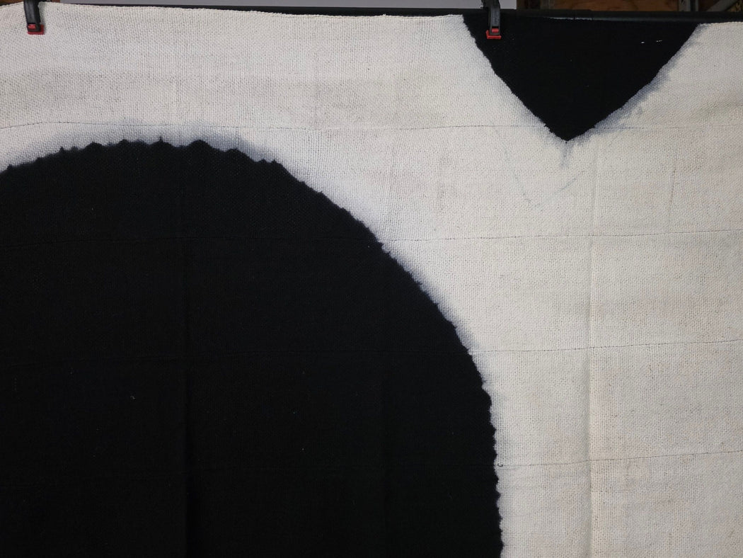 Tiv Nigerian Indigo Cotton Cloth with Resist-Dyed Motif | 68 x 41"