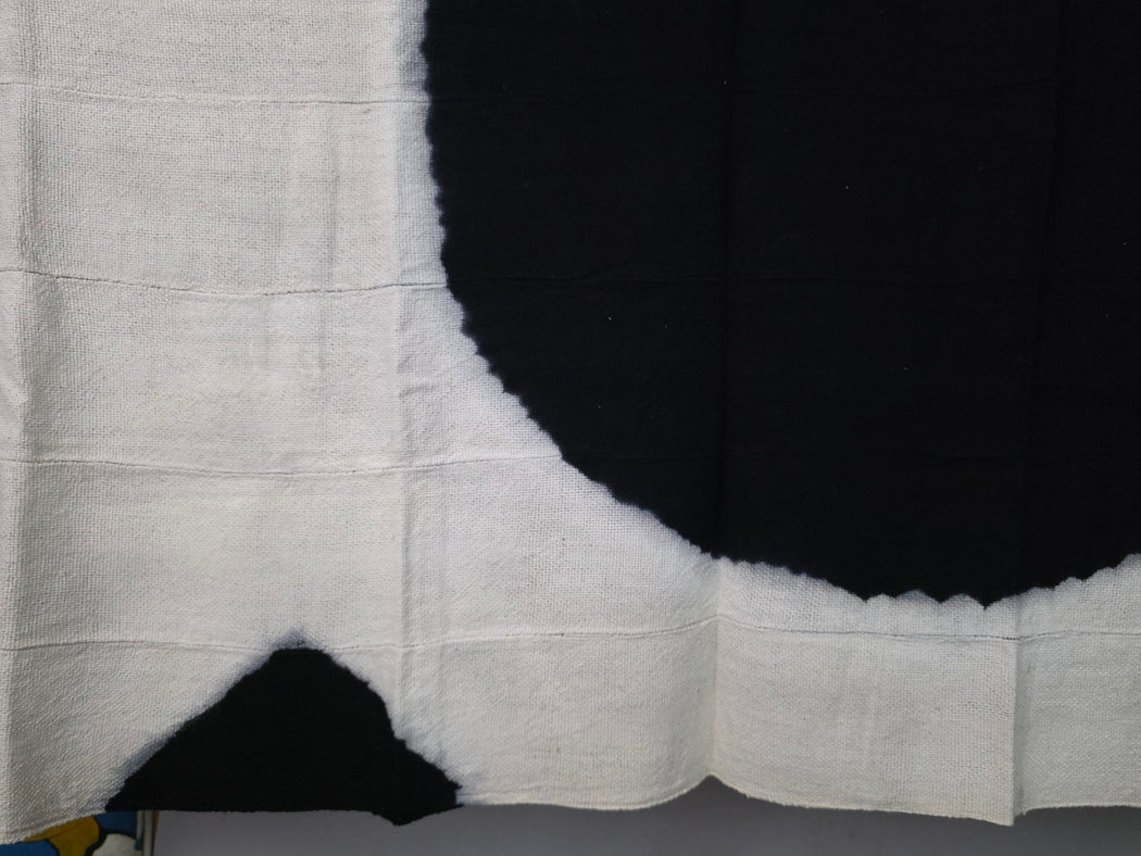 Tiv Nigerian Indigo Cotton Cloth with Resist-Dyed Motif | 68 x 41"