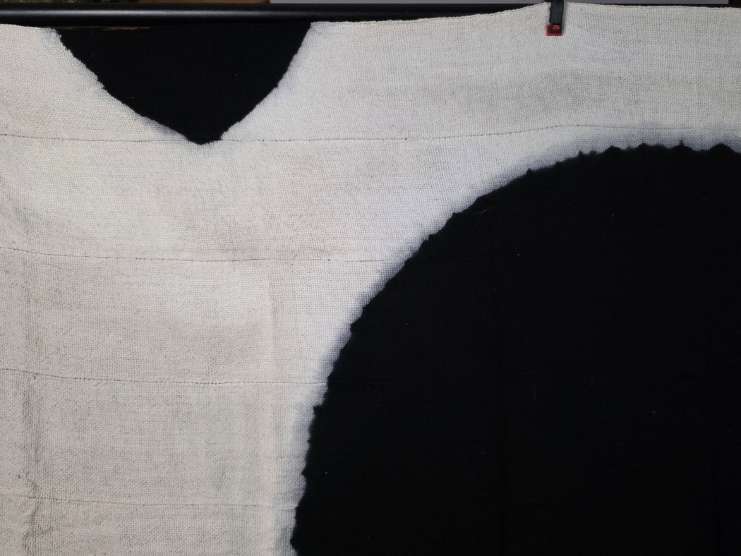 Tiv Nigerian Indigo Cotton Cloth with Resist-Dyed Motif | 68 x 41"