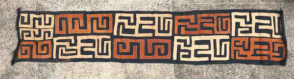 Kuba Cloth Long Raffia Textile | 116 x 22"