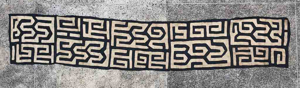 Kuba Cloth Long Raffia Textile | 120 x 22"