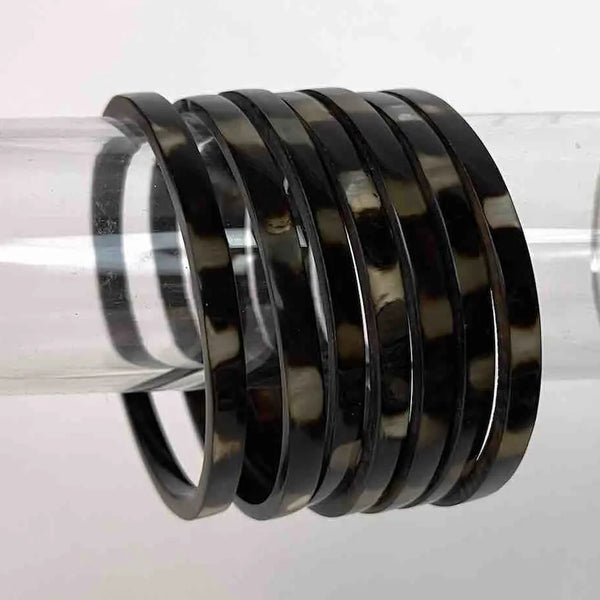Thin African cow horn bangle, darker shade - small size