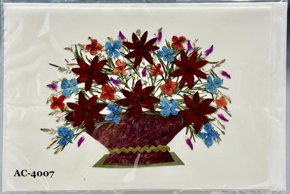 Handmade Pressed Dried Real Flower Greeting Card - Floral Arrangement