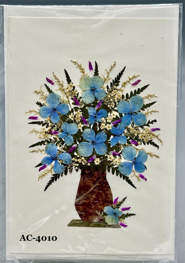 Handmade Pressed Dried Real Flower Greeting Card - Floral Arrangement