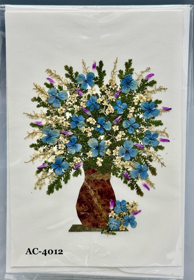 Handmade Pressed Dried Real Flower Greeting Card - Floral Arrangement