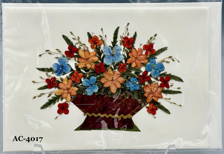 Handmade Pressed Dried Real Flower Greeting Card - Floral Arrangement