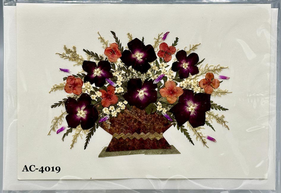 Handmade Pressed Dried Real Flower Greeting Card - Floral Arrangement