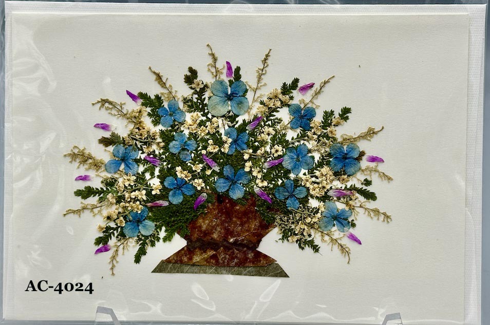 Handmade Pressed Dried Real Flower Greeting Card - Floral Arrangement