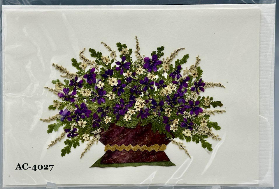 Handmade Pressed Dried Real Flower Greeting Card - Floral Arrangement
