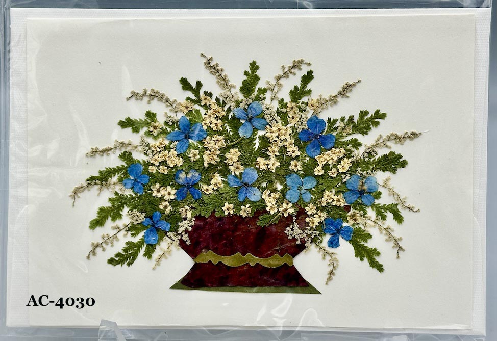 Handmade Pressed Dried Real Flower Greeting Card - Floral Arrangement