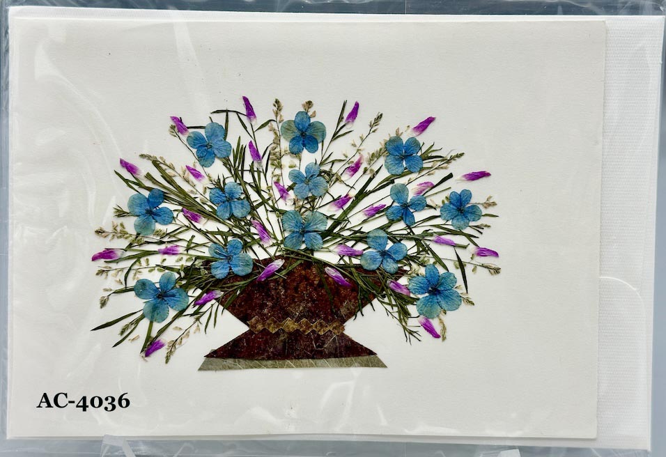 Handmade Pressed Dried Real Flower Greeting Card - Floral Arrangement