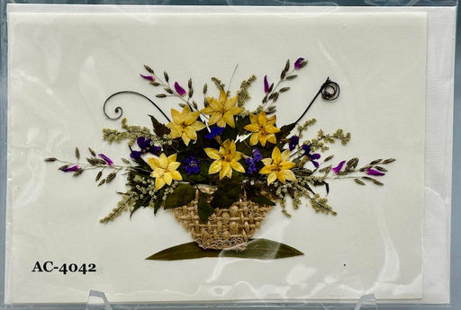 Handmade Pressed Dried Real Flower Greeting Card - Floral Arrangement