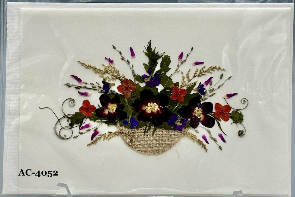 Handmade Pressed Dried Real Flower Greeting Card - Floral Arrangement