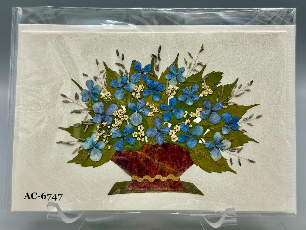 Handmade Pressed Dried Real Flower Greeting Card - Floral Arrangement