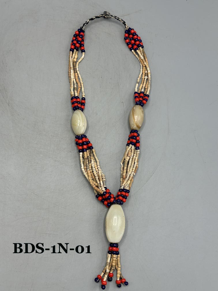 Smallest Excavated Clay Bead/Carnelian, Glass Bead Necklace - Mali