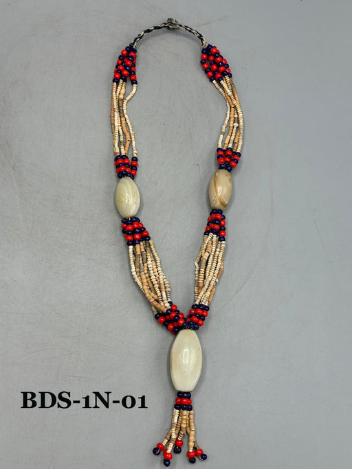 Smallest Excavated Clay Bead/Carnelian, Glass Bead Necklace - Mali