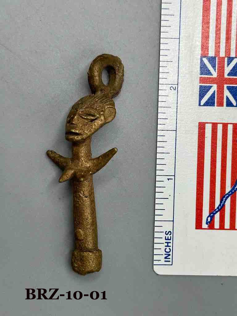 Small Brass Akwaba Woman Pendant - Ghana