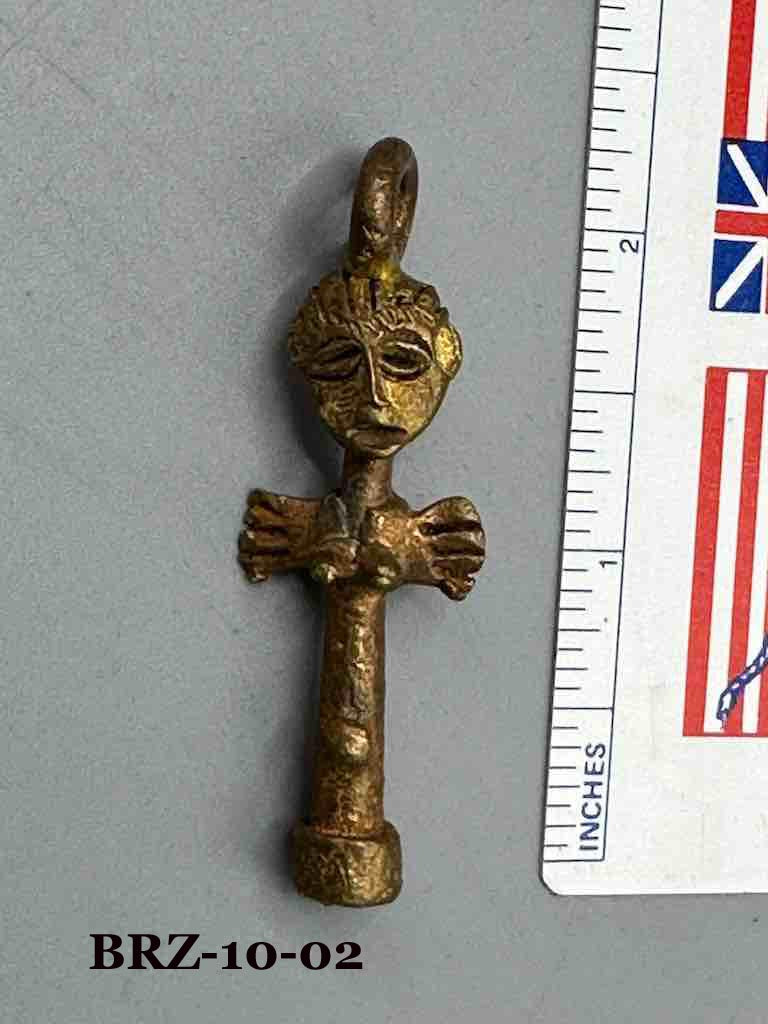 Small Brass Akwaba Woman Pendant - Ghana