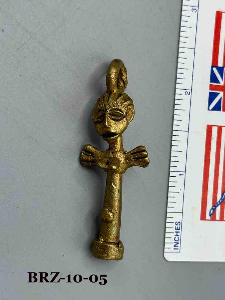 Small Brass Akwaba Woman Pendant - Ghana