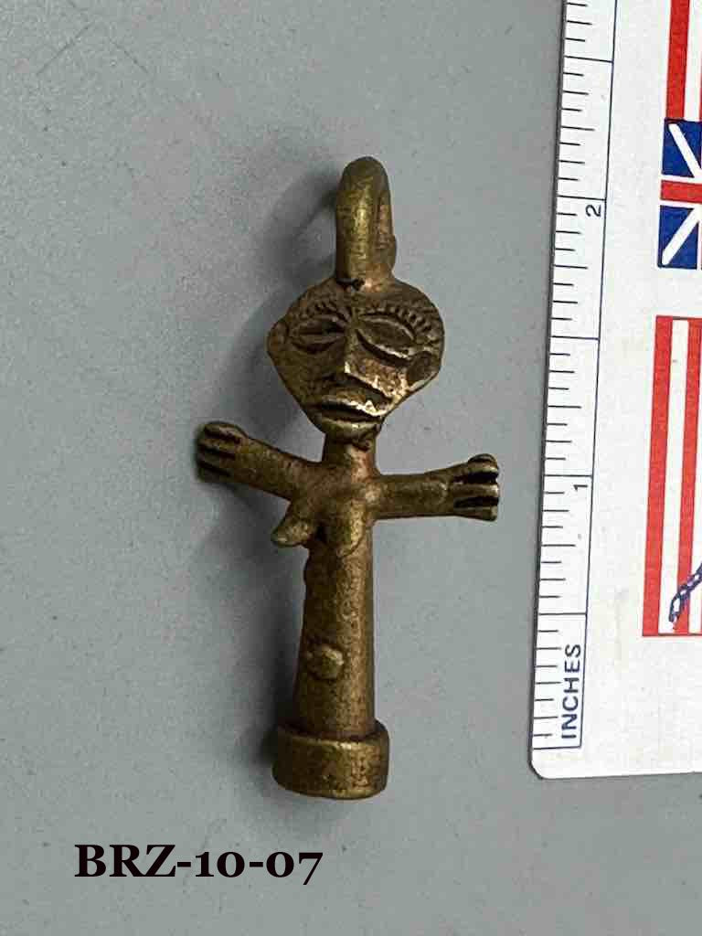 Small Brass Akwaba Woman Pendant - Ghana