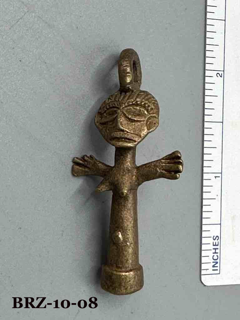 Small Brass Akwaba Woman Pendant - Ghana