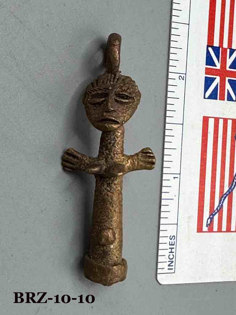 Small Brass Akwaba Woman Pendant - Ghana