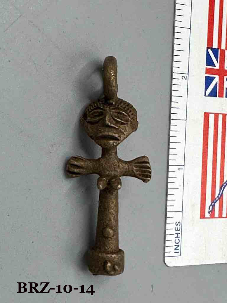 Small Brass Akwaba Woman Pendant - Ghana