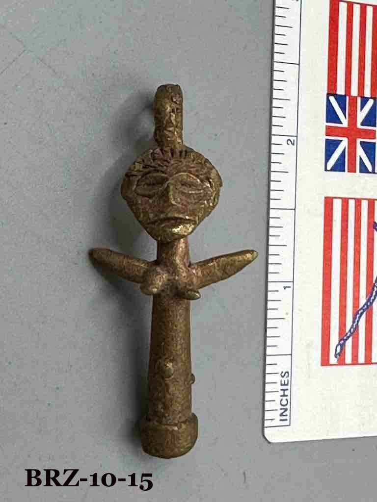 Small Brass Akwaba Woman Pendant - Ghana