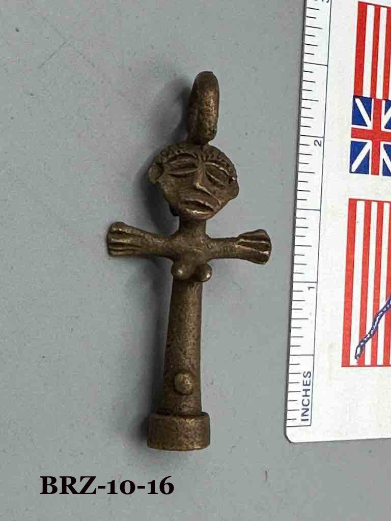 Small Brass Akwaba Woman Pendant - Ghana