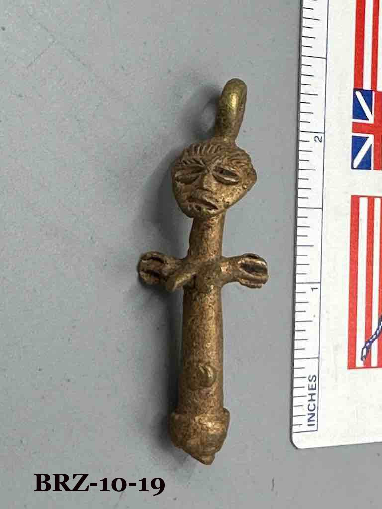 Small Brass Akwaba Woman Pendant - Ghana