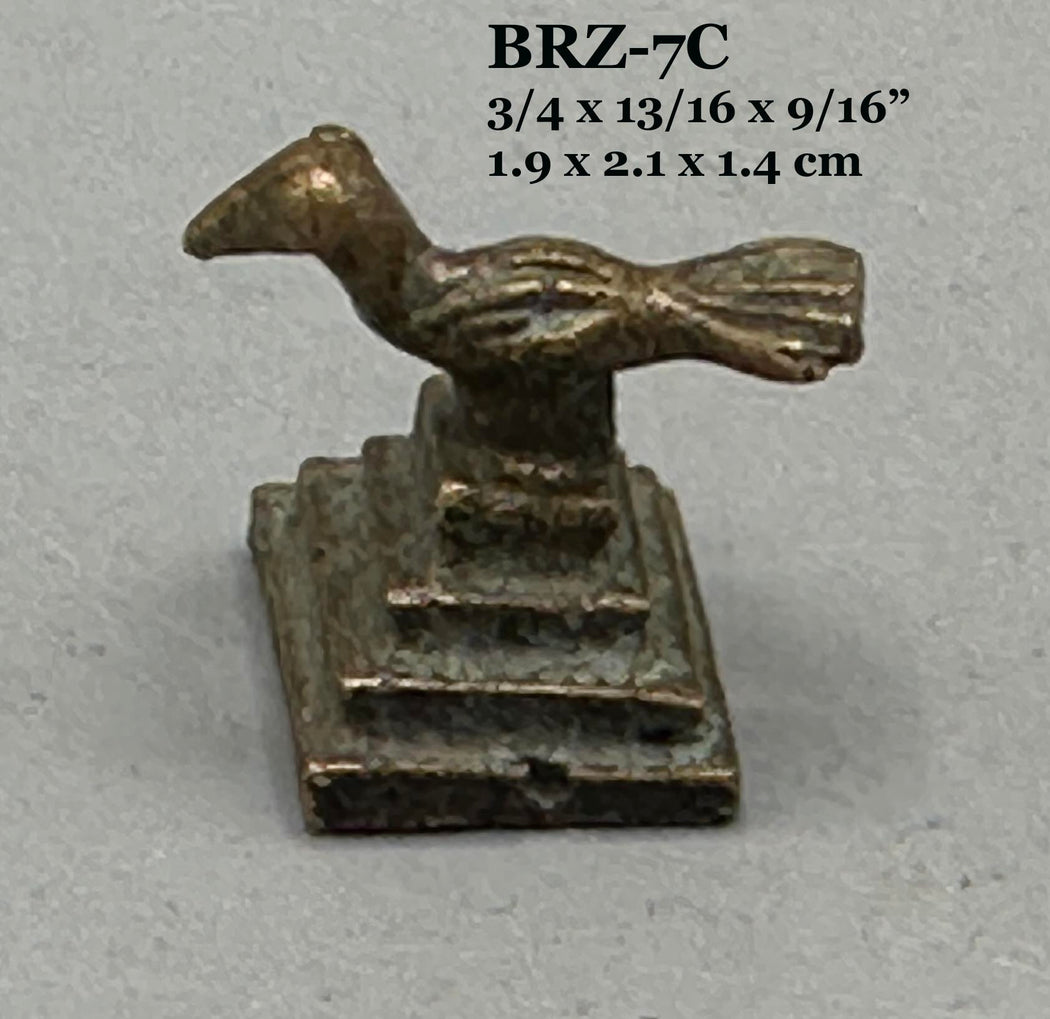 Small Vintage African Baule Brass Bird Gold Weights - Ivory Coast