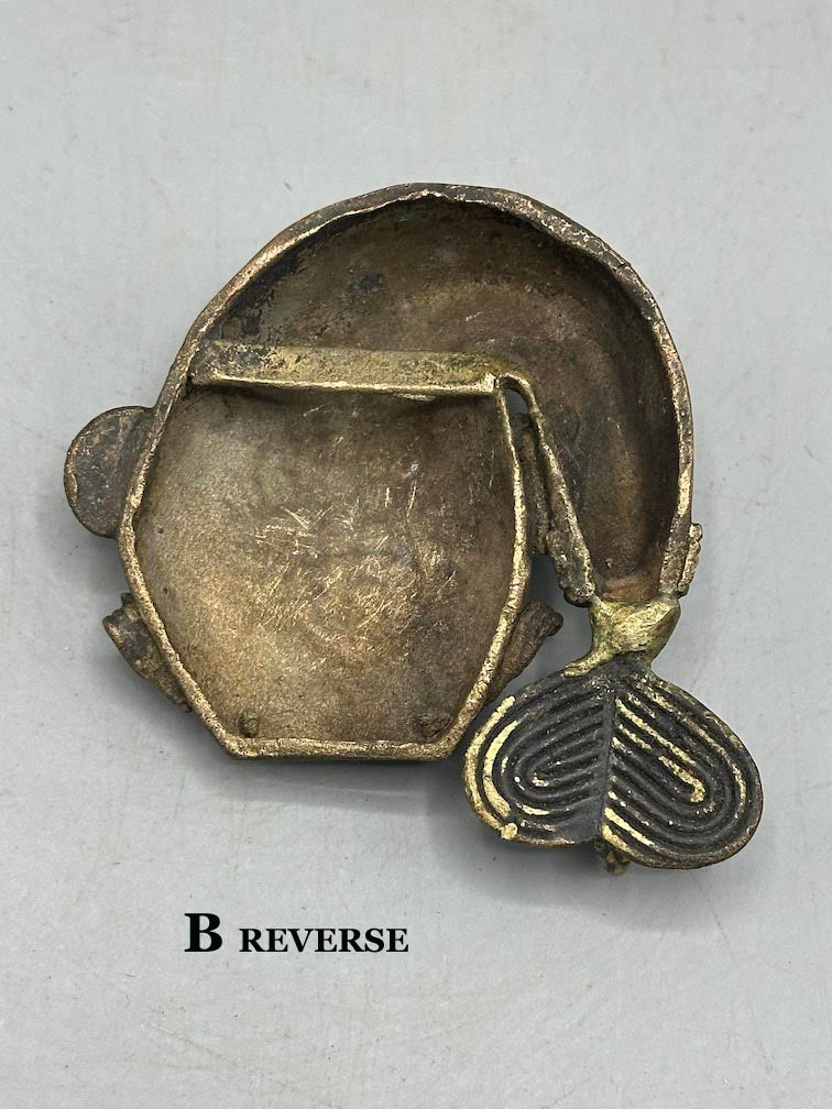 Large African Brass Mudfish Pendant - Ghana