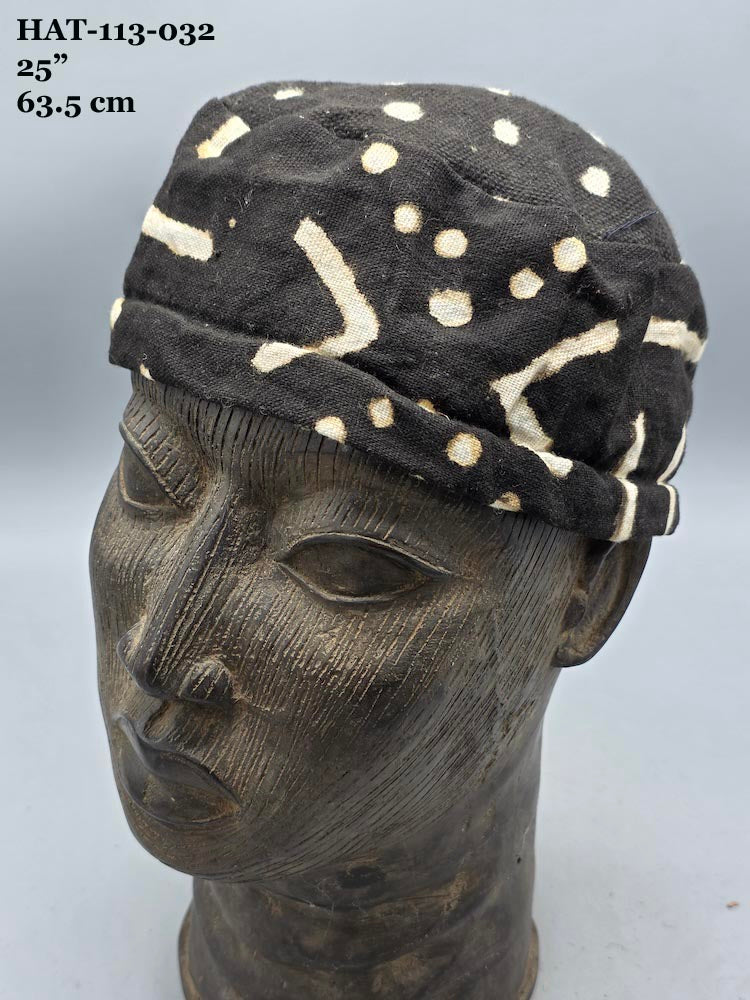 Genuine Mudcloth Kufi Hat - Mali - Largest Sizes