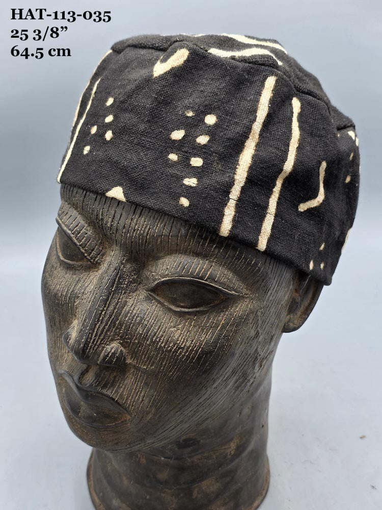 Genuine Mudcloth Kufi Hat - Mali - Largest Sizes