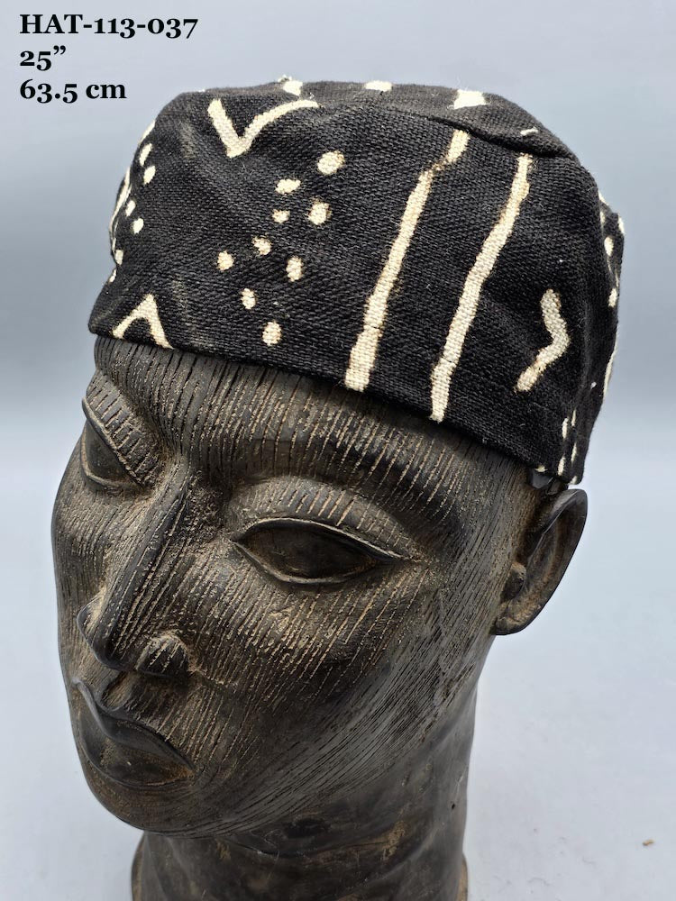 Genuine Mudcloth Kufi Hat - Mali - Largest Sizes