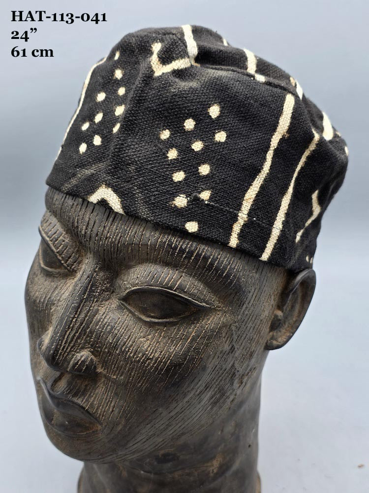 Genuine Mudcloth Kufi Hat - Mali - Medium Sizes