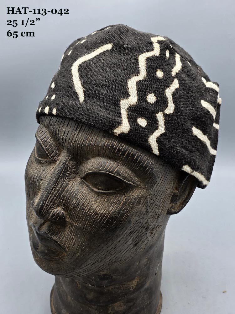 Genuine Mudcloth Kufi Hat - Mali - Largest Sizes