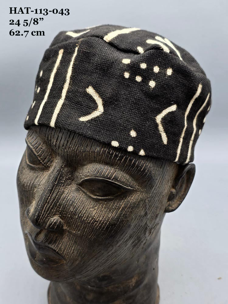 Genuine Mudcloth Kufi Hat - Mali - Medium Sizes
