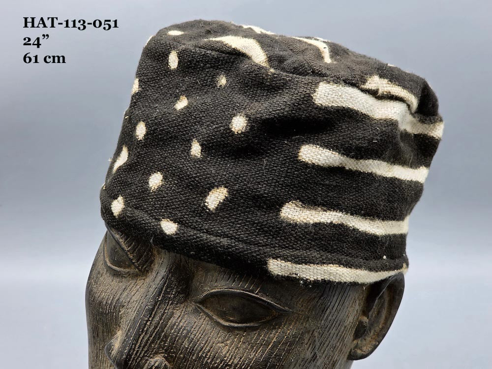Genuine Mudcloth Kufi Hat - Mali - Medium Sizes